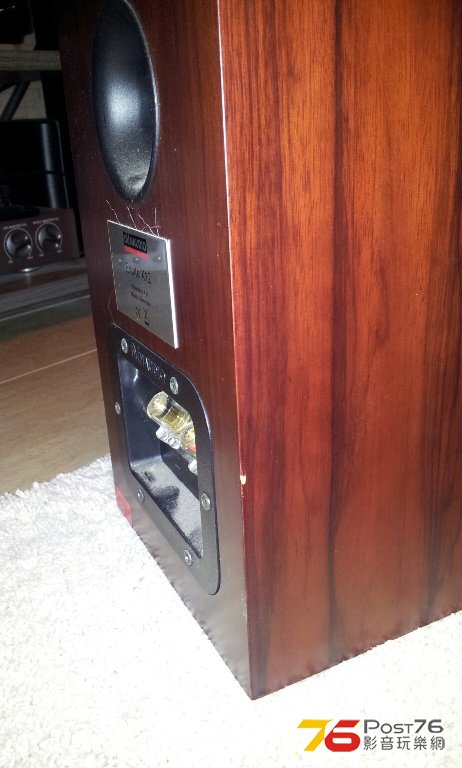 A minor scratch at the back of one speaker