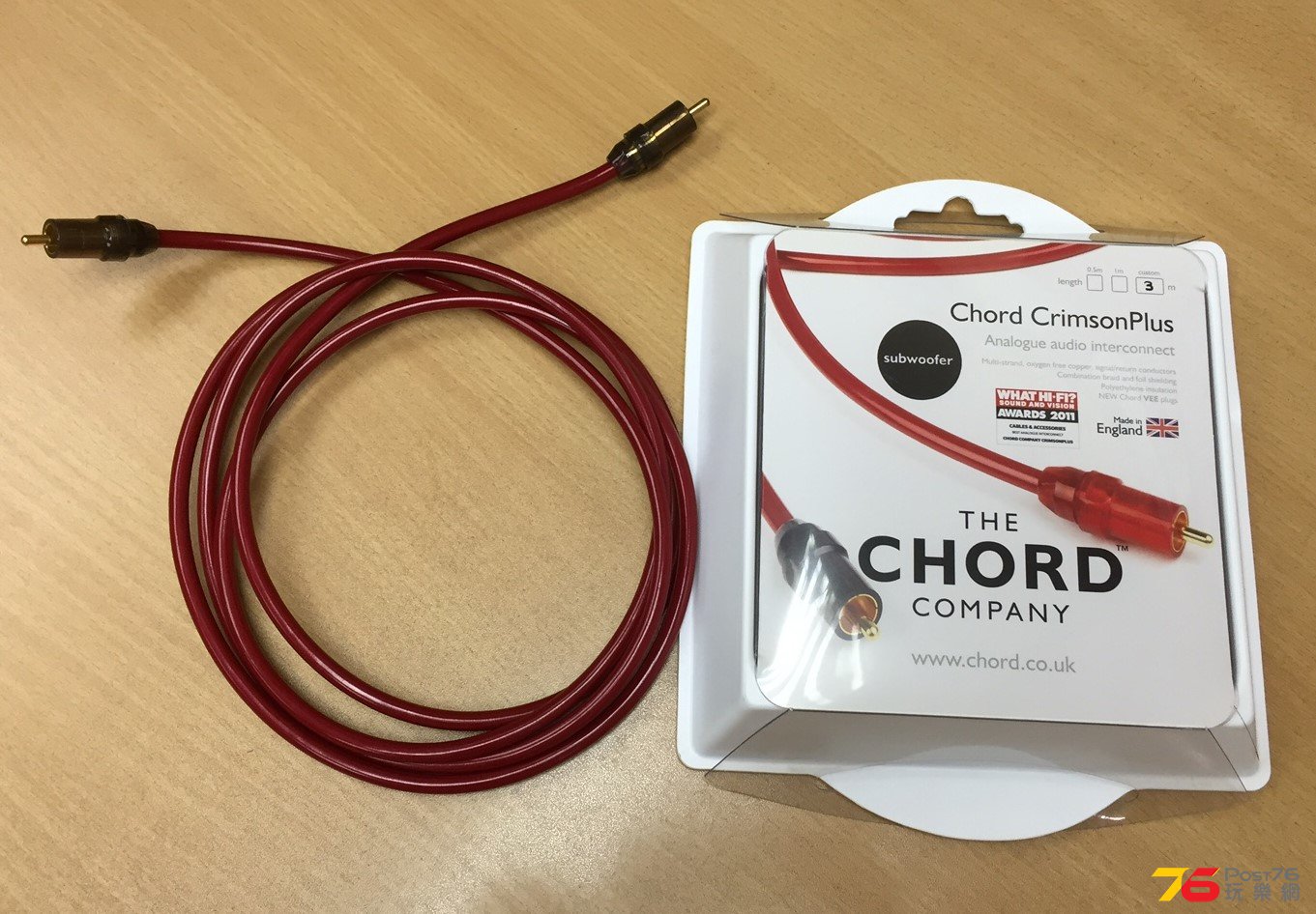 Chord Crimson Plus Subwoofer Cable 3米長, $400