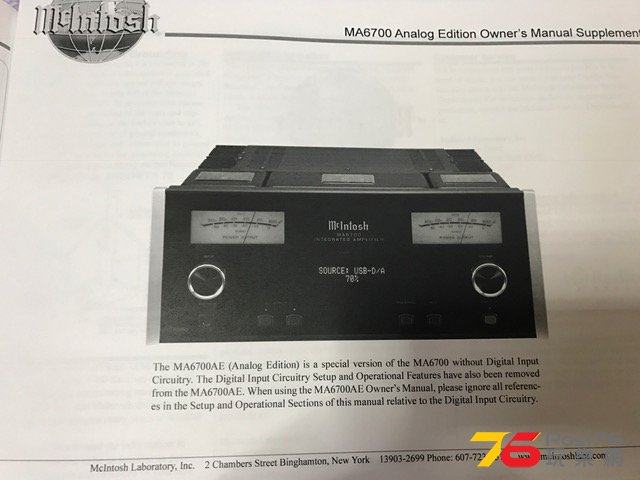 說明書：This is a special version of MA6700 without DAC