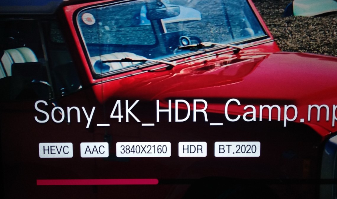 用 USB 手指 直插入 LG TV , 試 Sony Camp Demo file, 出到 4K+ HDR +BT2020!