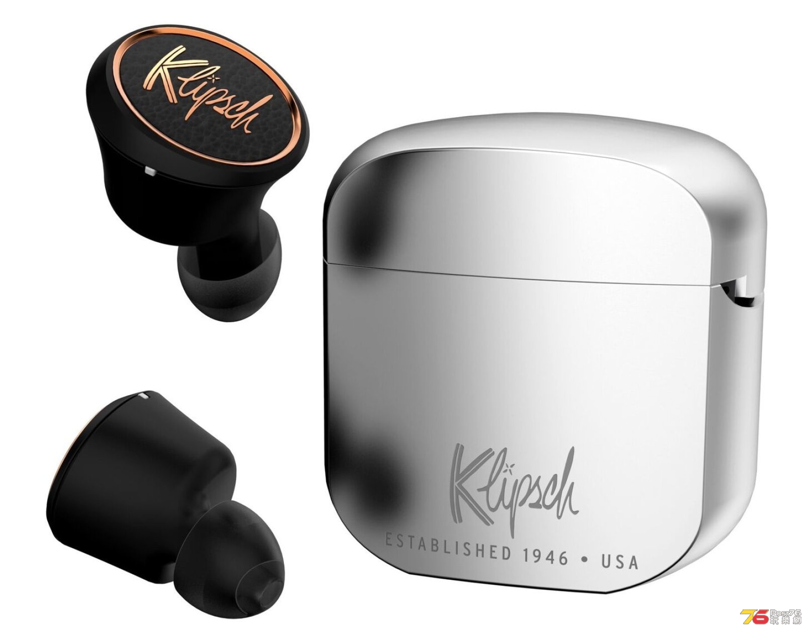 Klipsch's true wireless earbuds charge in a Zippo-like case.jpg