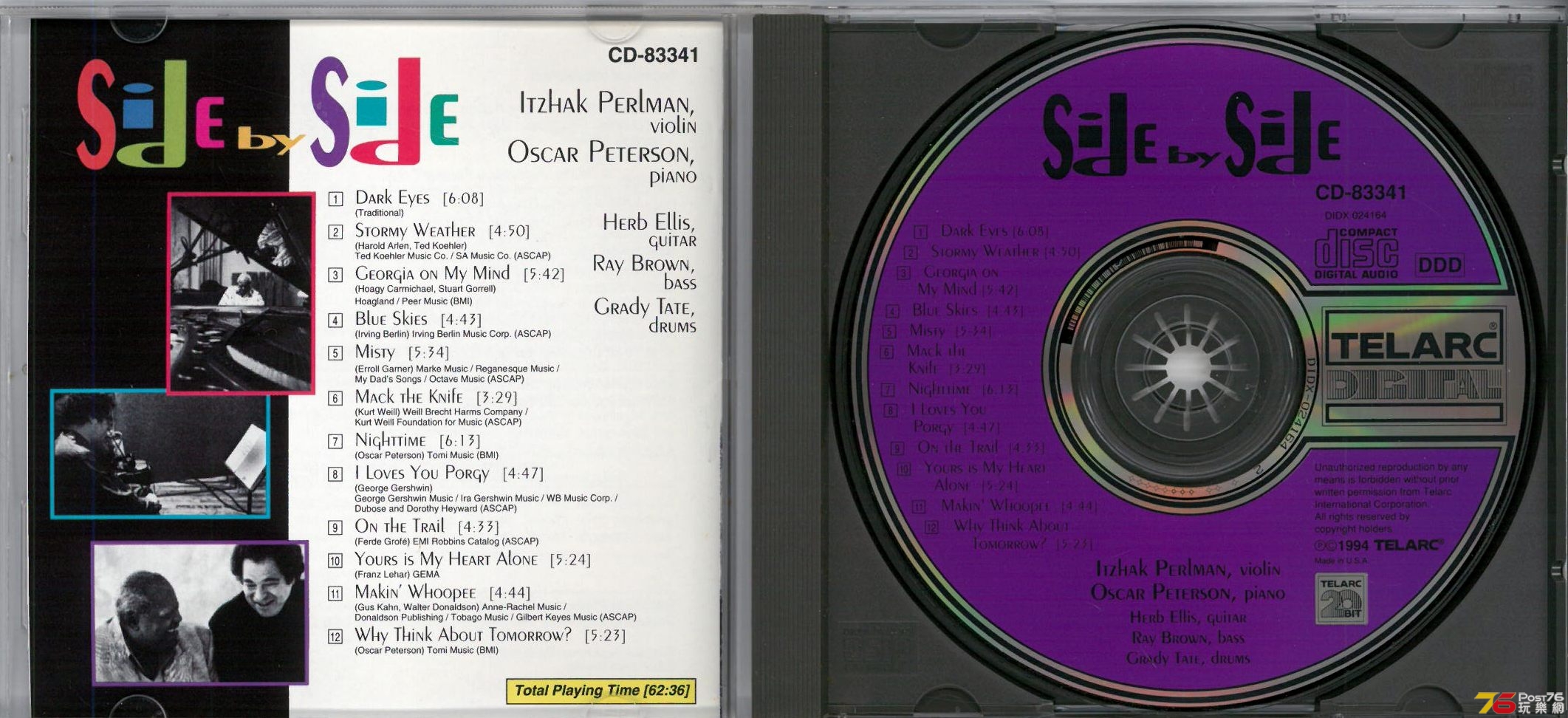 Side by Side  Izhak Perlman Oscar Peterson Telarc b.jpg