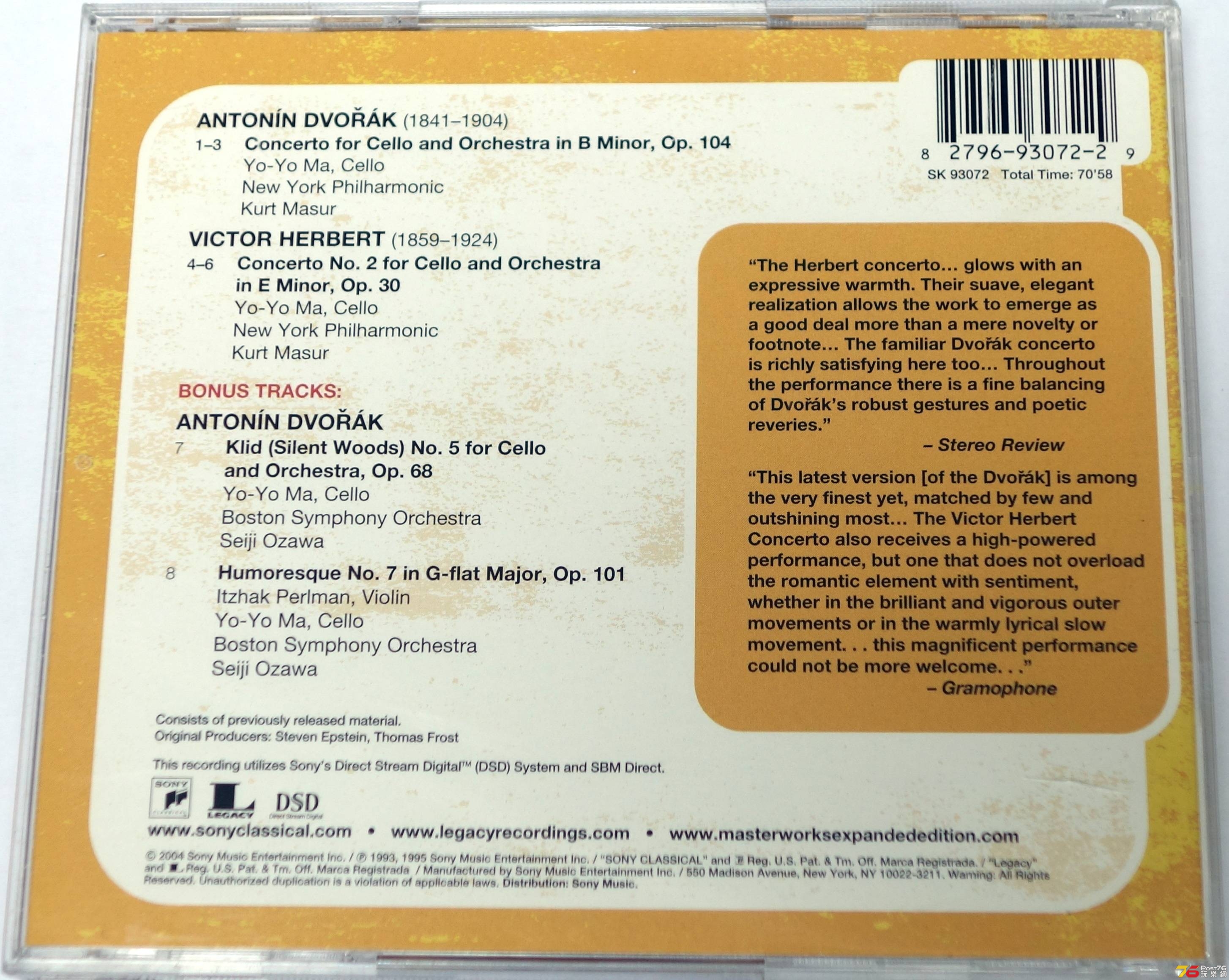Yo Yo Ma Concertos from the New World - NYPO Kurt Masur b.JPG