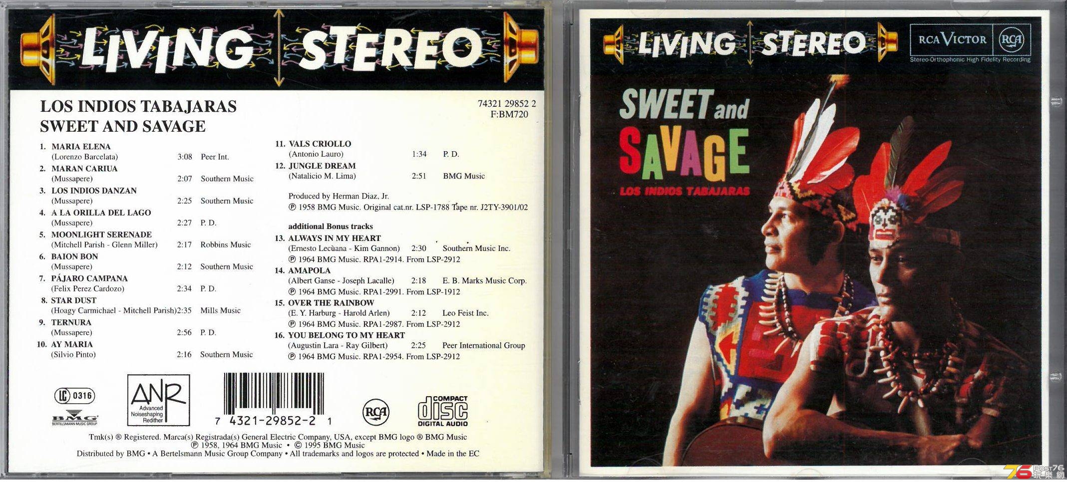 Los Indios Tabajaras  1995 Sweet and Savage LS a.jpg