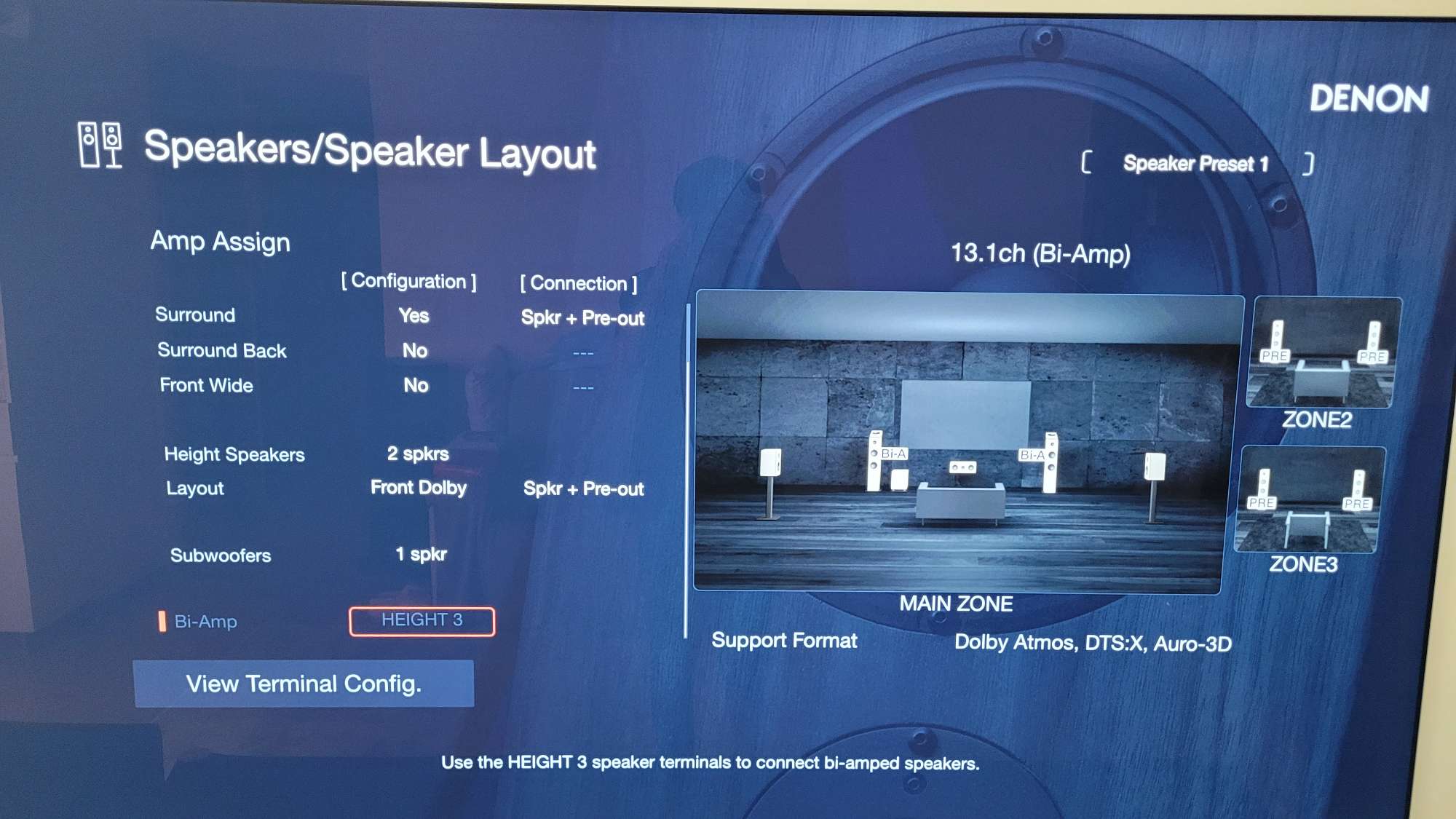 13.1 ch (Bi-Amp) setting