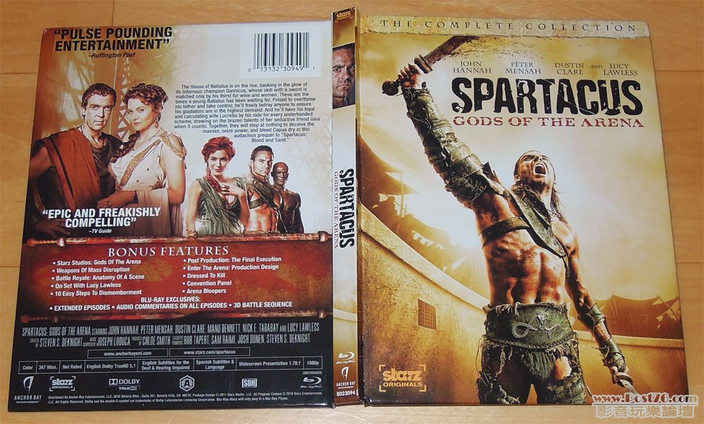 Spartacus: Gods of the Arena》美版Blu-ray (實物圖) - 4K藍光/串流