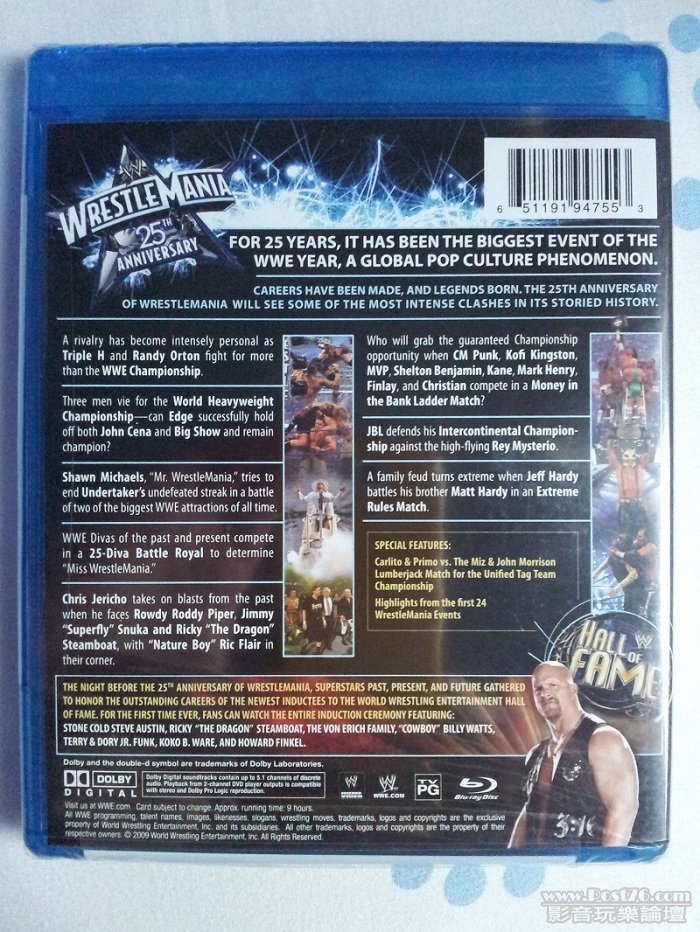 WWE - WrestleMania 25th Anniversary - Blu ray (B).jpg