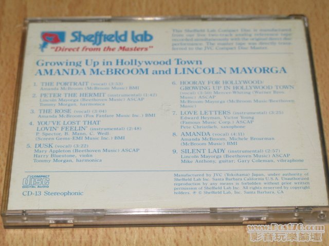表明 "The master tape was directly transferred to the JVC Compact Disc Master"