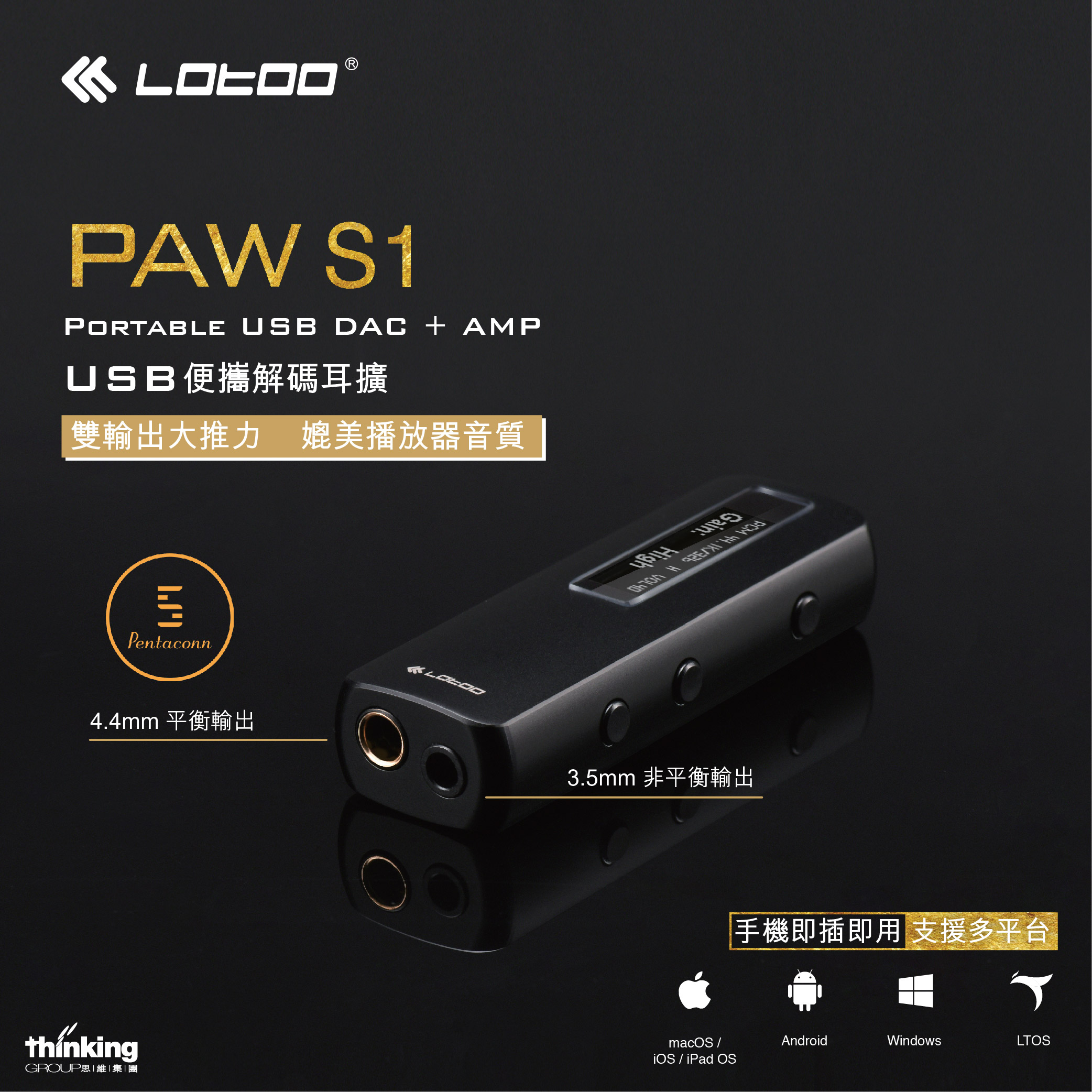 Lotoo paw s1 usb-c版　USB-DAC その他 スマホアクセサリー 家電・スマホ・カメラ 大人の上質
